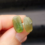 Irregular Greenstone & Solid Silver Stud Earrings (1A2C1)