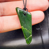 Natural Greenstone Pendant Necklace (AJJC2469)