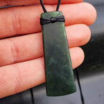 NZ Greenstone Pounamu Toki Pendant Necklace (N346)