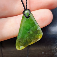 Natural Greenstone Pendant Necklace (AJJC2449)