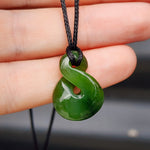 Natural Greenstone Small Twist Pendant Necklace