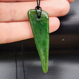 Natural Greenstone Pendant Necklace (AJJC2397)