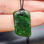 Natural Greenstone Pendant Necklace (AJJC2436)