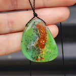 Natural Chrysoprase Free Shape Pendant Necklace (1BBB254)