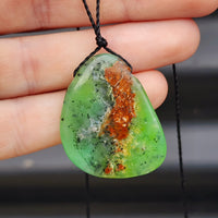 Natural Chrysoprase Free Shape Pendant Necklace (1BBB254)