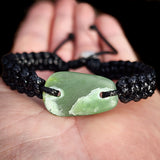 NZ Greenstone Pounamu One Off Macrame Bracelet (1A3-848)