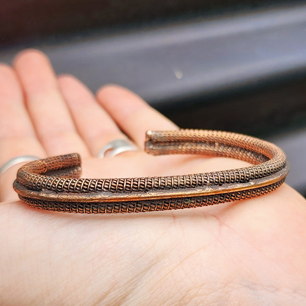 Handmade Rustic Copper Cuff Bracelet