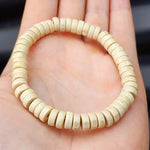 8mm Natural Light Wood Elastic Bracelet