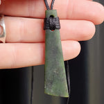 NZ Greenstone Pounamu Toki Pendant Necklace (N181)