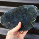 903g Raw New Zealand Greenstone / Pounamu Carving Slice (R14B483)