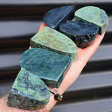 1kg Raw New Zealand Greenstone / Pounamu Carving Slices (R14B382)