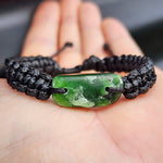Natural Greenstone One Off Macrame Bracelet (1A3-782)