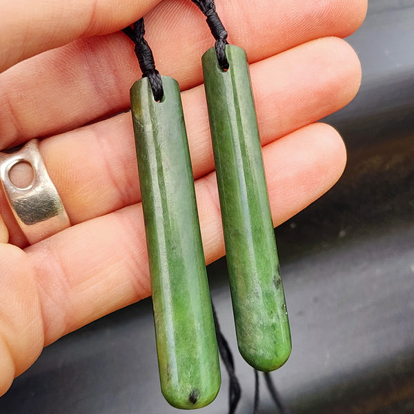 Natural Greenstone Toki Pendant Necklace (P5B2)