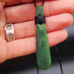 NZ Greenstone Pounamu Toki Pendant Necklace (N344)