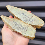 691g Raw New Zealand Greenstone / Pounamu Carving Slices (R14B228)