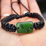 Natural Greenstone One Off Macrame Bracelet (1A3-789)
