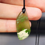 Natural Nephrite Greenstone Pendant Necklace (1BBB182)