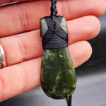 Nephrite Greenstone Patu Pendant Necklace (N334)