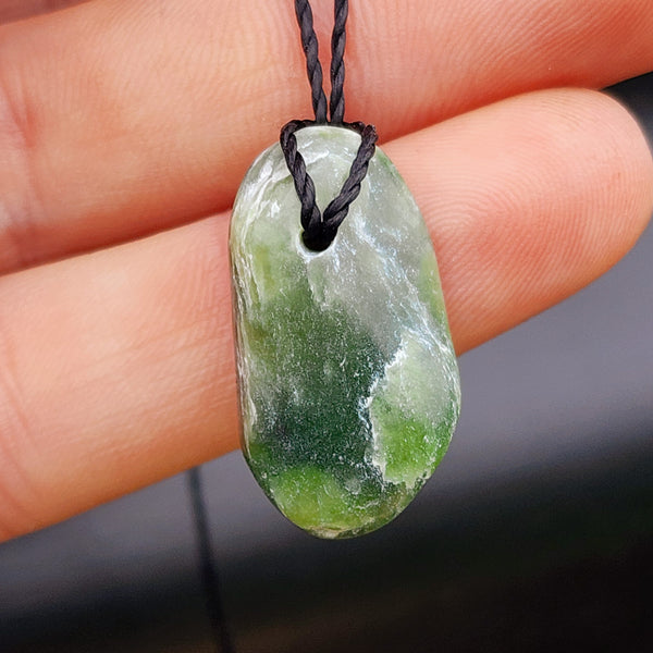 Natural Greenstone Pendant Necklace (AJJC2420)