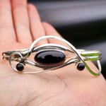 Solid Sterling Silver & Natural Black Onyx Handmade Multi Setting Bracelet