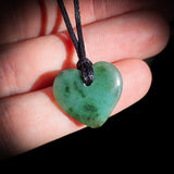 NZ Greenstone / Pounamu Small Heart Pendant Necklace (N717)