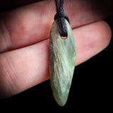 NZ Greenstone Pounamu Natural Freeform Pendant Necklace (N720)