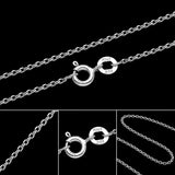 1mm Solid 925 Italian Sterling Silver Curb Chain Necklace