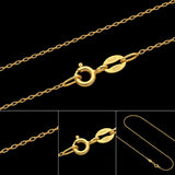 1mm Solid 925 Italian Sterling Silver Gold Plated Anchor Chain Necklace