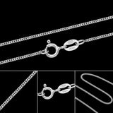 1mm Solid 925 Italian Sterling Silver Tight Curb Chain Necklace