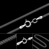 2.38mm Solid 925 Oxidized Sterling Silver Spiga Chain Necklace