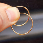 25mm Solid 925 Sterling Silver Rose Gold Round Hoop Earrings
