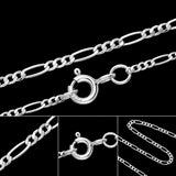 2mm Solid 925 Sterling Silver Figaro Chain Necklace