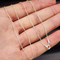 Solid Sterling Silver 1mm 45cm Chain Necklace
