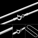 3mm Solid 925 Sterling Silver Omega Chain Necklace