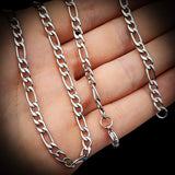 4.5mm Solid Stainless Steel Figaro Chain Necklace