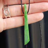 NZ Greenstone Pounamu Toki Pendant Necklace (N183)