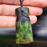 55mm Greenstone Toki Pendant Necklace With Binding (P5B)