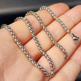 5mm Solid Stainless Steel Wheat Chain Necklace