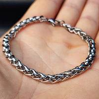 5mm Wheat Braid Solid Stainless Steel Chain Bracelet