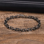 6.5mm Rustic Antique Stainless Steel Rolo Chain Bracelet