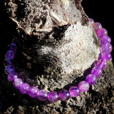 6mm Natural Amethyst Elastic Bracelet