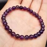 6mm Natural Amethyst Elastic Bracelet