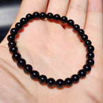 6mm Natural Obsidian Elastic Bead Bracelet