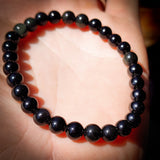Natural Obsidian Elastic Bead Bracelet