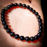 Natural Obsidian Elastic Bead Bracelet