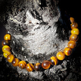 6mm Natural Tigers Eye Elastic Bracelet