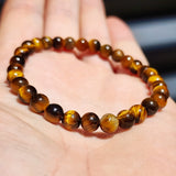 6mm Natural Tigers Eye Elastic Bracelet