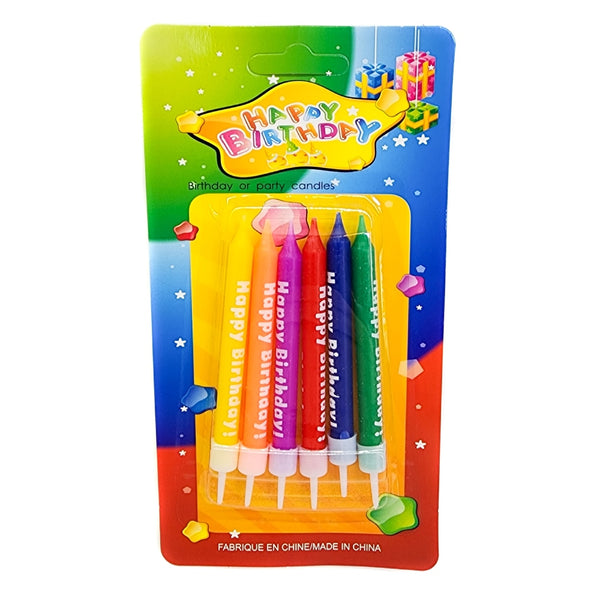 6pcs Colorful Rainbow Birthday Candles