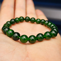 8mm Natural Nephrite Greenstone Elastic Bracelet