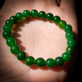8mm Nephrite Jade / Greenstone Elastic Bracelet